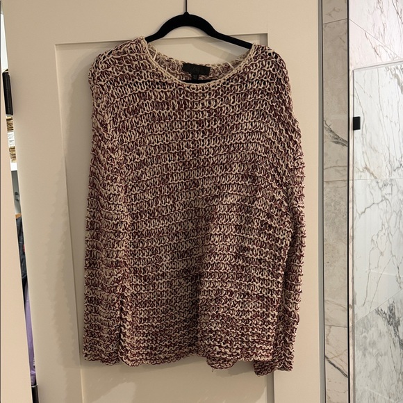 Zara Sweaters - Zara Burgundy and Cream Knit Sweater